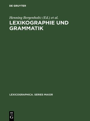 cover image of Lexikographie und Grammatik